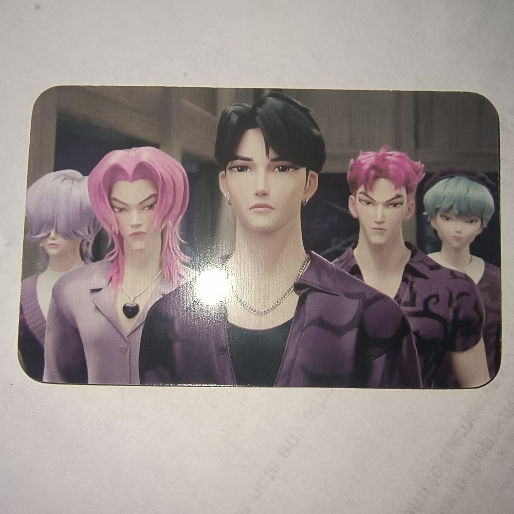 Anime Style Character Group Art - Purple & Pink Kpop Demon Hunters Jinu